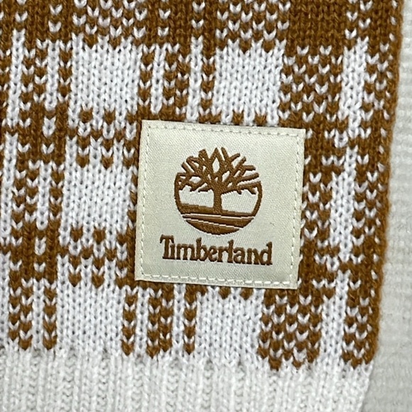 Timberland Scarf Women's One Size Cream Gold NWT Plaid - Picture 10 of 12